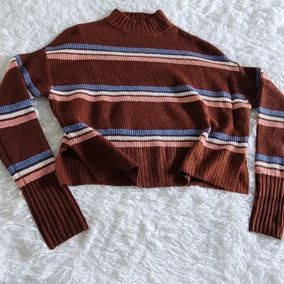 Arizona Jean Co. Rust Stripe Pullover Sweater Size Large - Picture 4 of 7